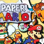 the key art of paper mario featuring mario, bowser, and the party