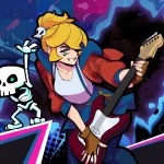 key art for Rift of the NecroDancer with Cadence and a skeleton