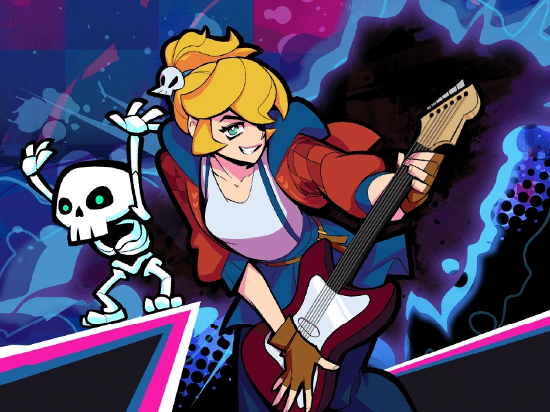 key art for Rift of the NecroDancer with Cadence and a skeleton