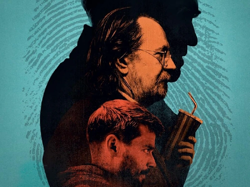 Gary oldman and two other guys in a stylized comic-book style