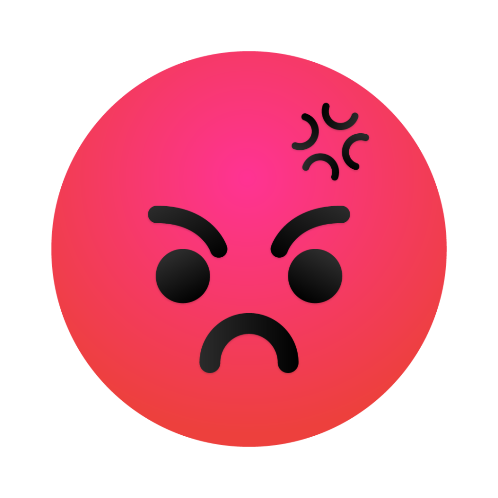 An angry emoji with the angry anime symbol