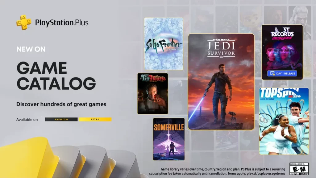 New games in the PS plus game catalogue. 