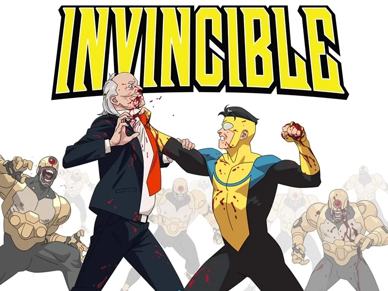 Invincible guy beating up an old man