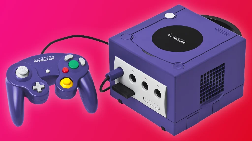 GameCube with a controller connected